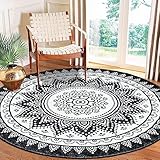 HEBE Soft Round Area Rugs for Bedroom Dining Room 6Ft Circle Boho Area Rug Non Slip Washable Chic Bohemian Mandala Indoor Throw Rugs Floor Carpet for Living Room Bedroom Nursery