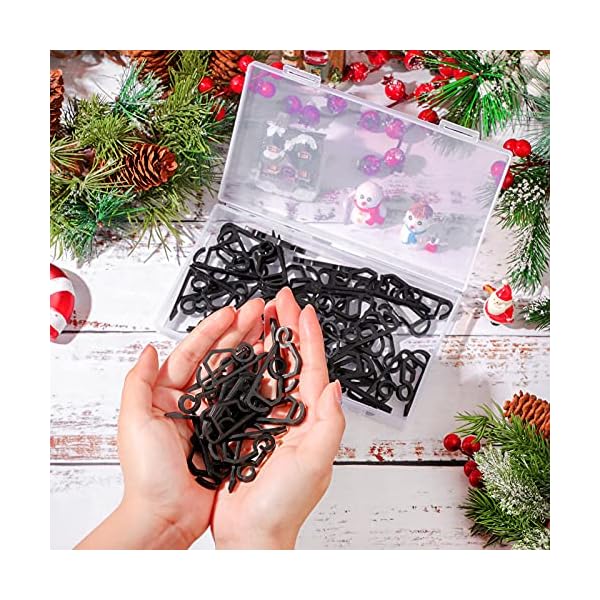 Marsui christmas light clip outdoor gutter hook weatherproof outdoor light clip holiday light clip for christmas decoration string light (black, 60 pieces) - image 5