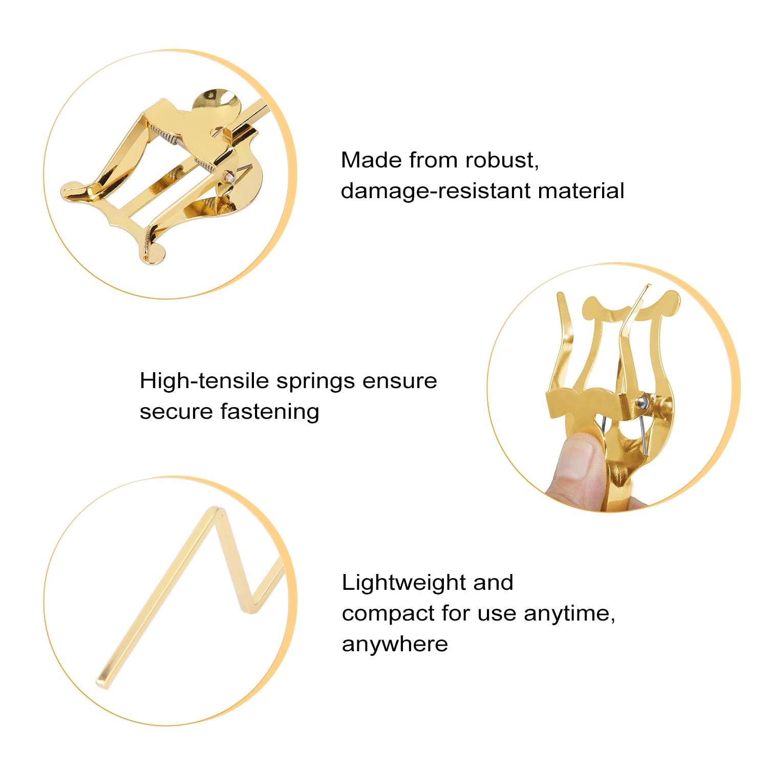Tissting Pince pour Partition de Saxophone Alto, Support Vertical pour Partitions de Marche pour Saxophone Ténor, Remplacement de Lyre pour Alto Ténor Pince
