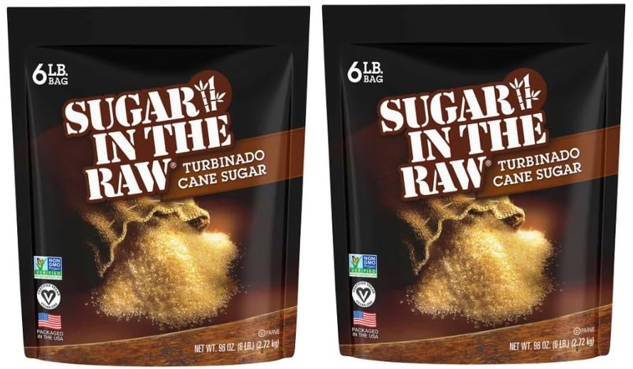 Sugar Raw Natural Cane Turbinado Sugar - 6 Lb (2 Pack)