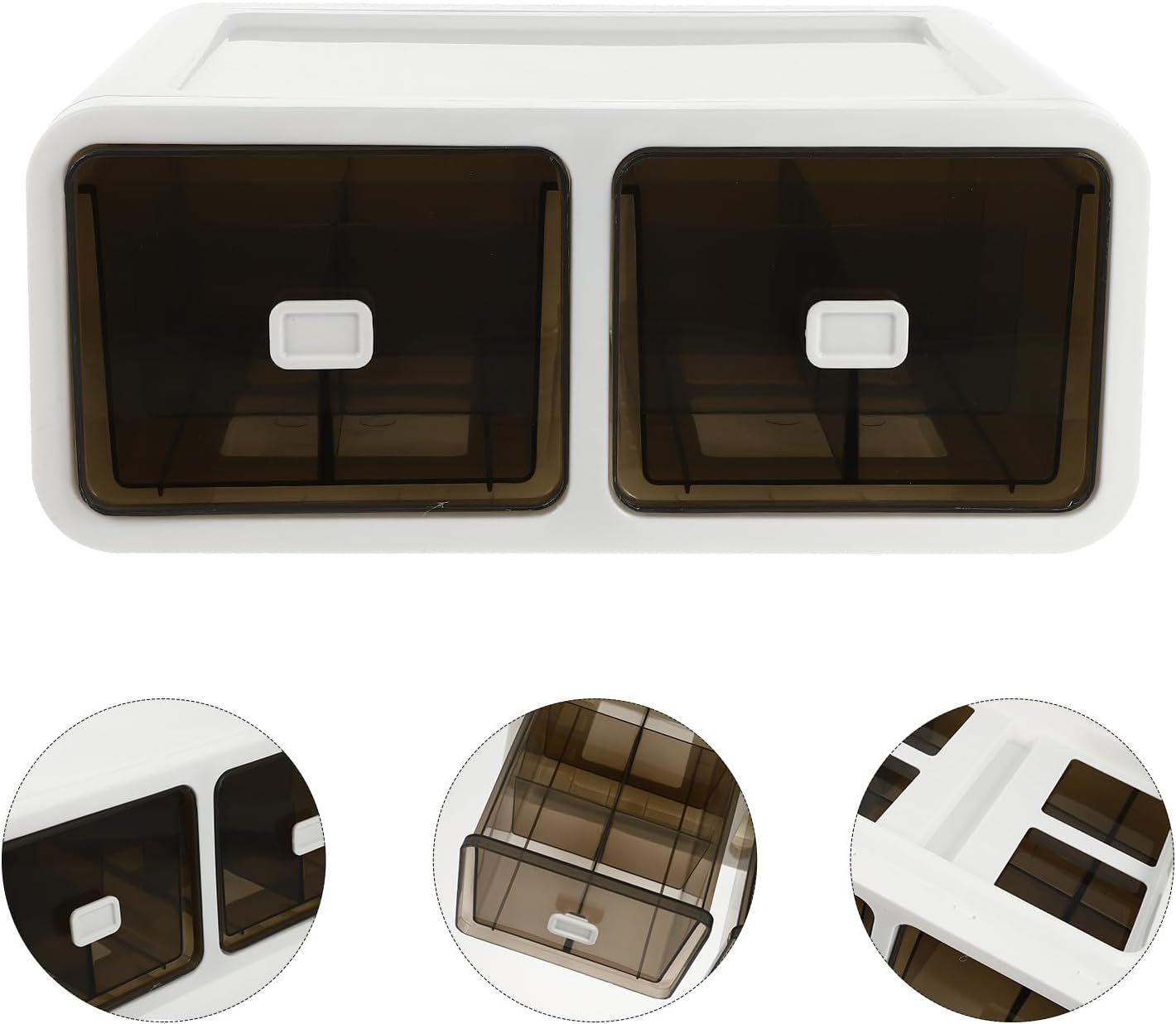 Wardrobe Underwear Drawer Organizer Box with 12 Compartments, Stackable Sock Storage Case in Brown, Closet Storage Container for Socks and Underwear Sorting