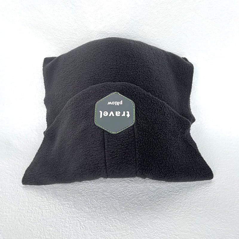 YNTT Travel Pillow for Neck Support- Super Soft Neck Pillow with Shoulder Support and Cozy Cushioning Lightweight and Easy to Carry (Black)