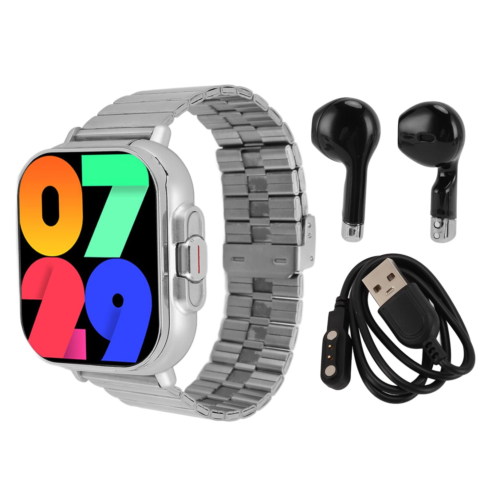 Ejoyous Orologio Smart con Auricolari, Schermo 2.01 Pollici, Batteria 5 | Tracker Fitness, Silicone in Policarbonato ABS, Monitoraggio del Sonno, Ideale per Corsa e Viaggi, Compatibile con 7.0 e
