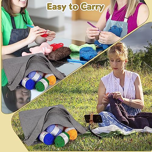 Katech Crochet Kit For Beginners, 70 Pcs Beginners Crochet Kit For Adults Kids Includes 16 Yarns For Crocheting Crochet Hooks Set Canvas Tote Bag Knitting Kit Complete Knitting&Crochet Supplies(Grey) #TOP6