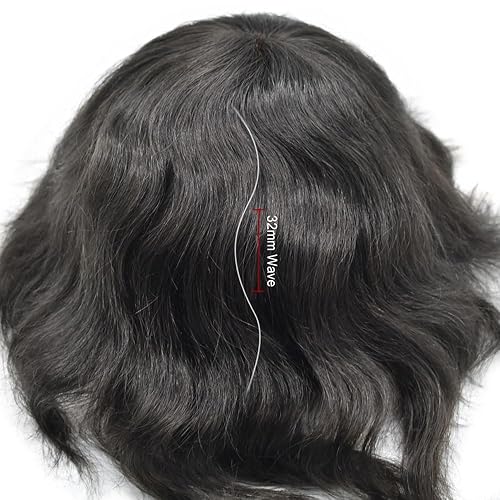 Miniatura 8 de Healthlif Toupee - Piezas de cabello humano Remy 100% real, NPU duradero con sistema de reemplazo de monofilamento para hombres, protesis capilar