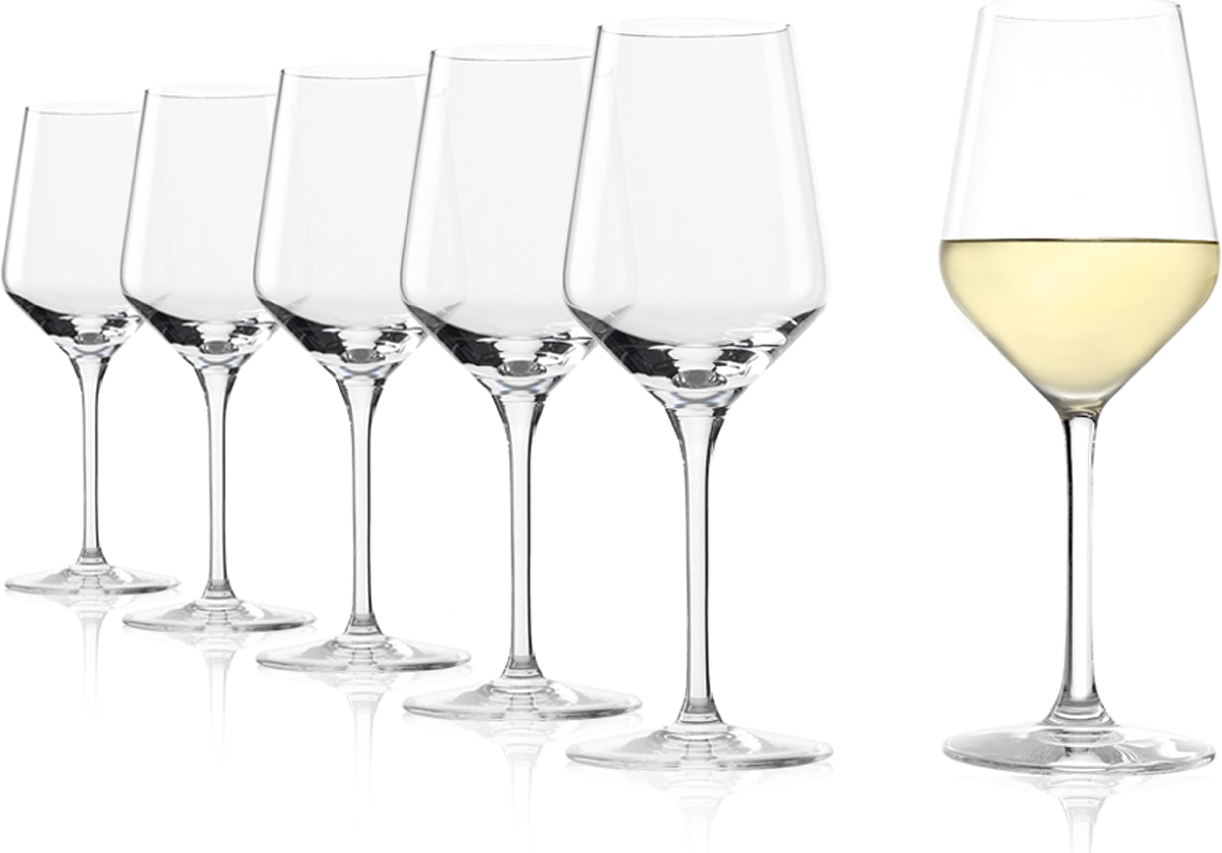 White Wine Glasses Revolution 6-Piece Set 12 1/4 oz – Wine Glasses Ideal for Heavy White Wines & Medium-Bodied Reds – Elegant White Wine Goblet – Dishwasher Safe & Made in Germany