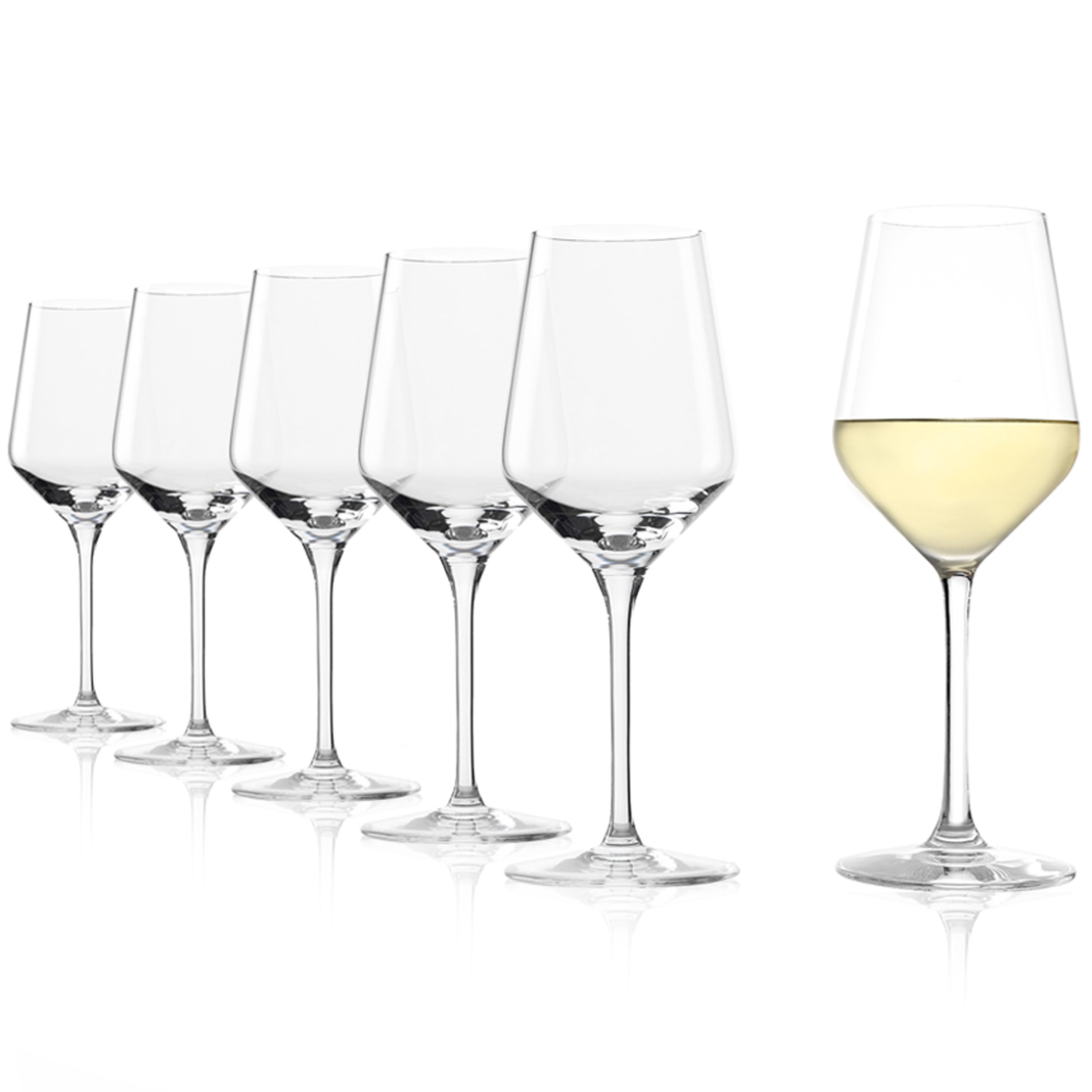 Stölzle Lausitz White Wine Glasses Revolution 6-Piece Set 12 1/4 oz – Wine Glasses Ideal for Heavy Wines & Medium-Bodied Reds – Elegant Wine Goblet – Dishwasher Safe & Made in Germany