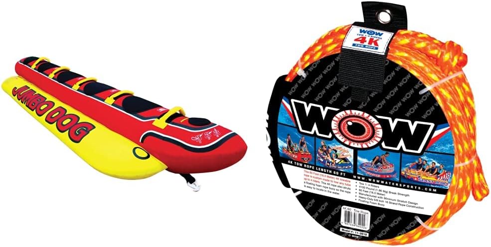 Airhead Jumbo Dog, 1-5 Rider Towable Tube for Boating