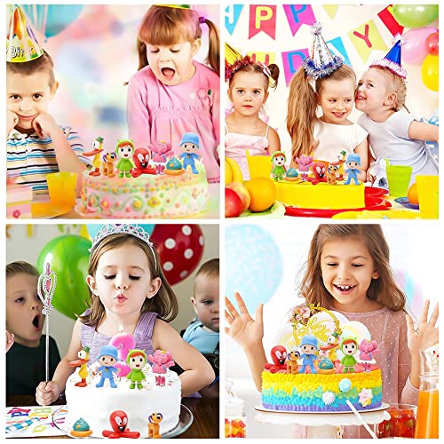 Pocoyo Mini-figuren, 7 stuks, taarttopper, Pocoyo, anime, party, taartdecoratie, levering Pocoyo, taartdecoratie, verjaardag voor kinderen, baby's, meisjes en jongens - Image 7