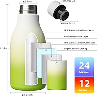 Vista 248 de BJPKPK Botellas de agua aisladas, botella de agua de metal de acero inoxidable de 18 onzas con correa, termo a prueba de fugas sin BPA, tazas