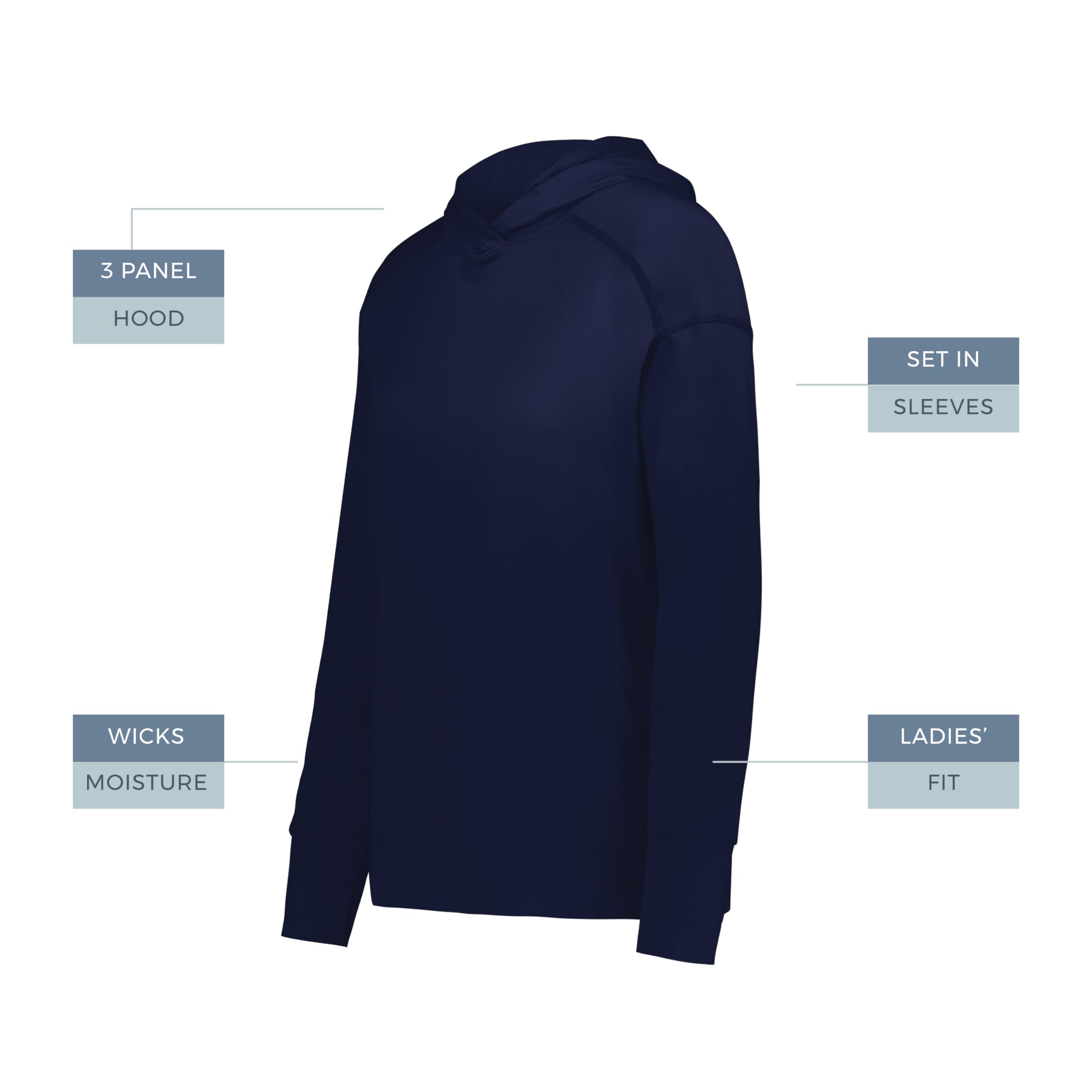Holloway Ventura damska bluza z kapturem, miękka dzianina, niebieski morski, XL