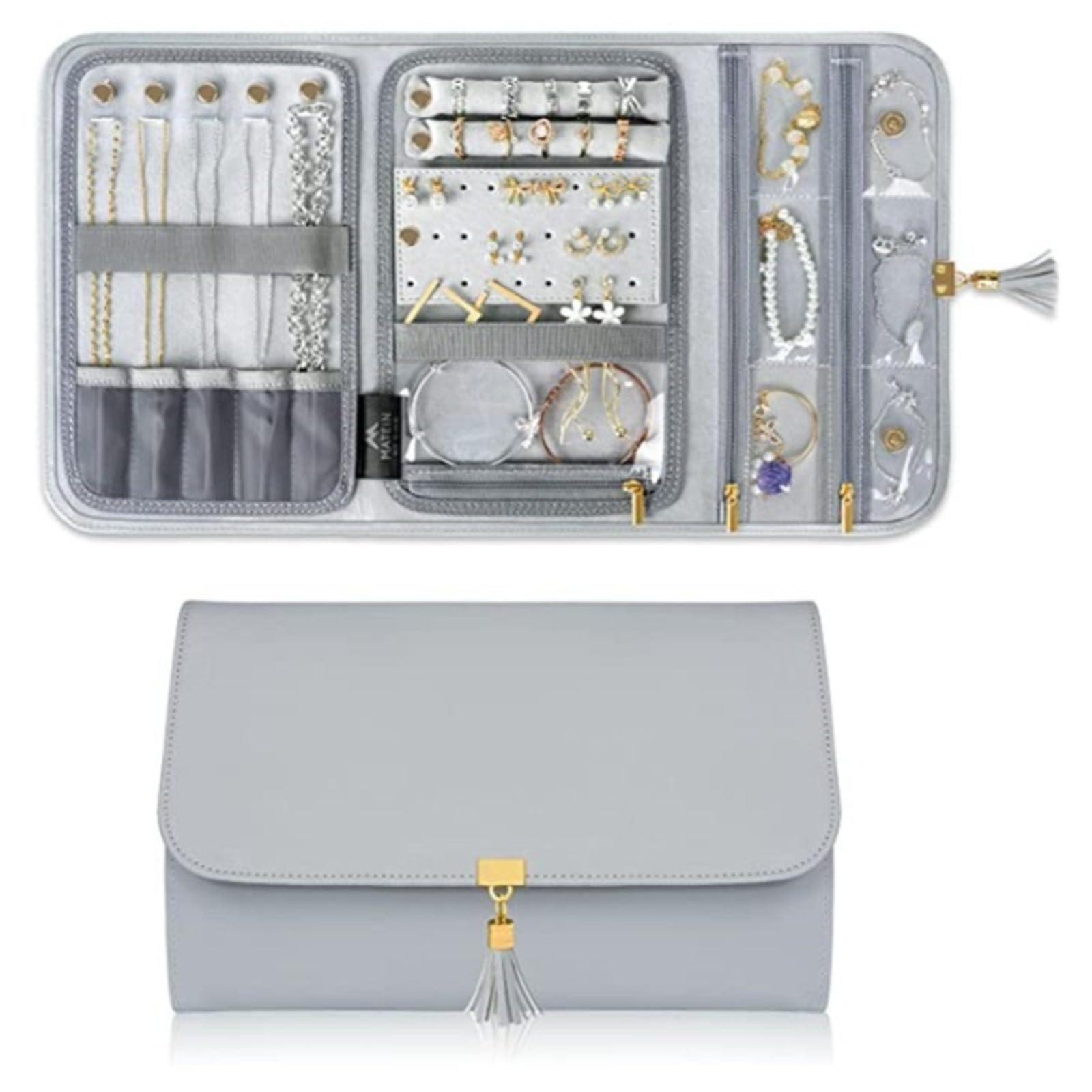 Bolsa de almacenamiento de joyas plegable para llevar tus collares en la maleta de mano
