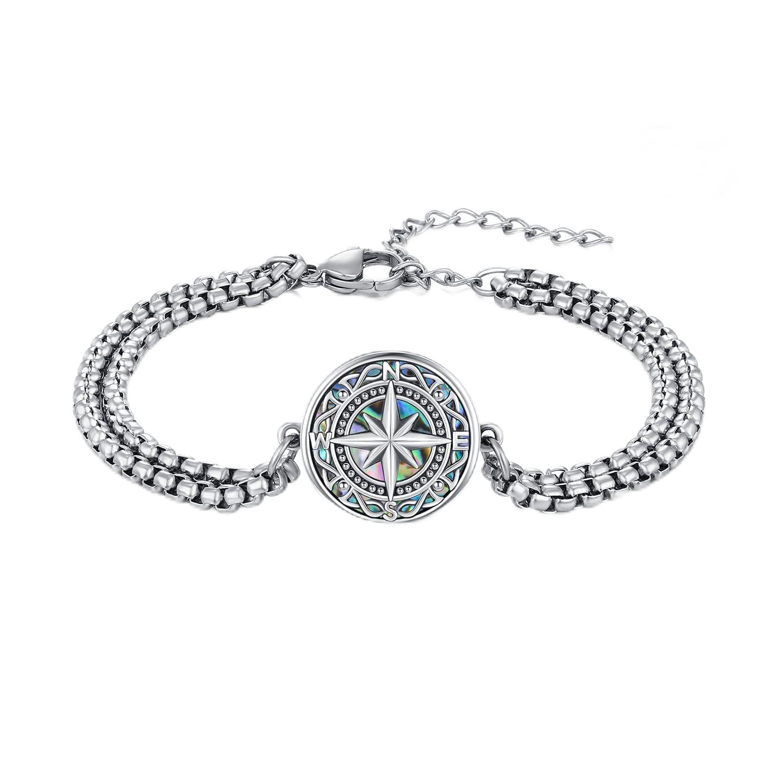 REDSUN Pulsera de urna de plata de ley 925, diseño de libélula, mariposa, brújula, nudo celta vikingo/urna de loto para cenizas Memorial Keepsake Cremación, joyas para hombre y mujer
