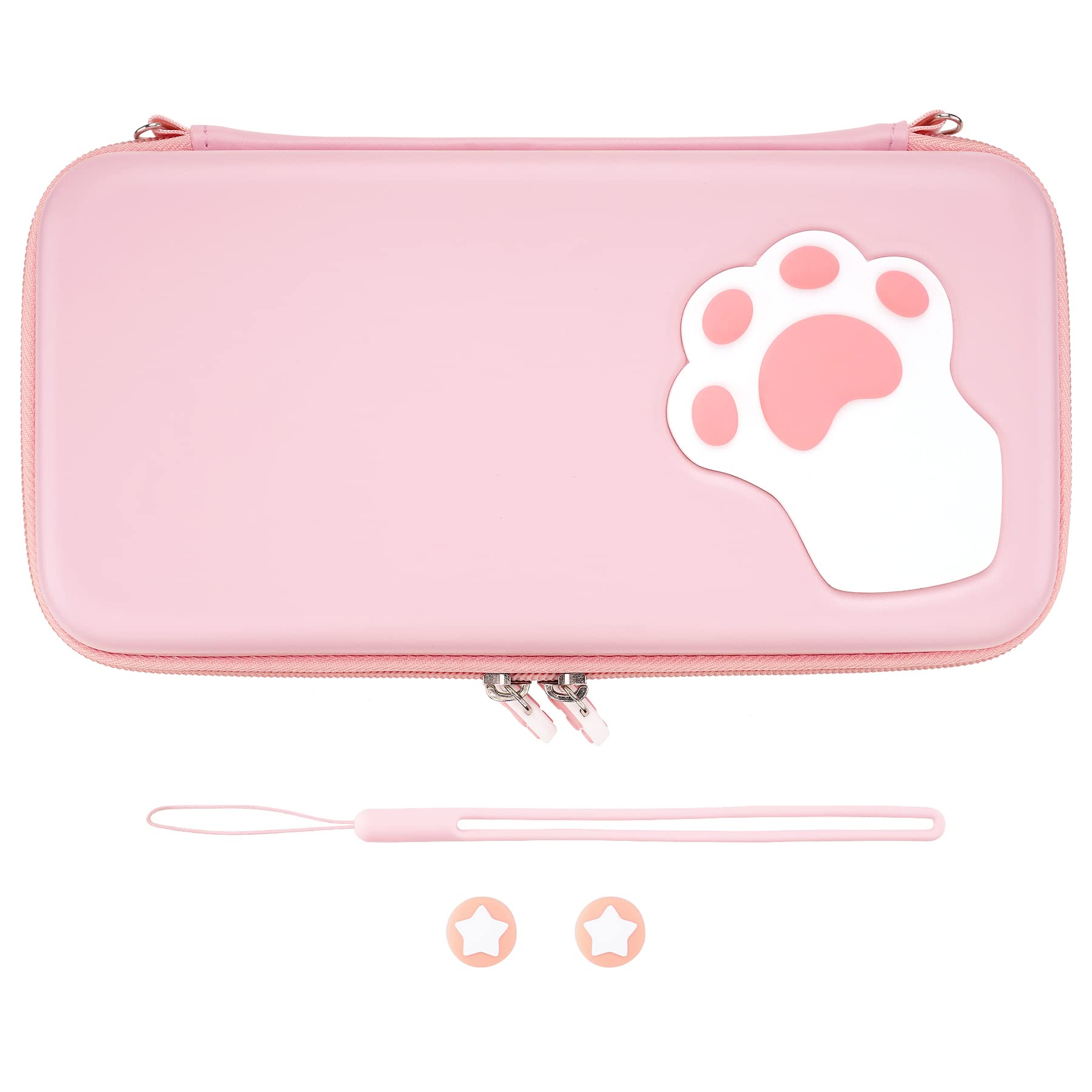eXtremeRate PlayVital Funda Portátil para Nintendo Switch Lite - Estuche de Transporte con Tapas de Joystick, 10 Ranuras de Juego, Bolsillo Interior, Bolsa Forro de Velet