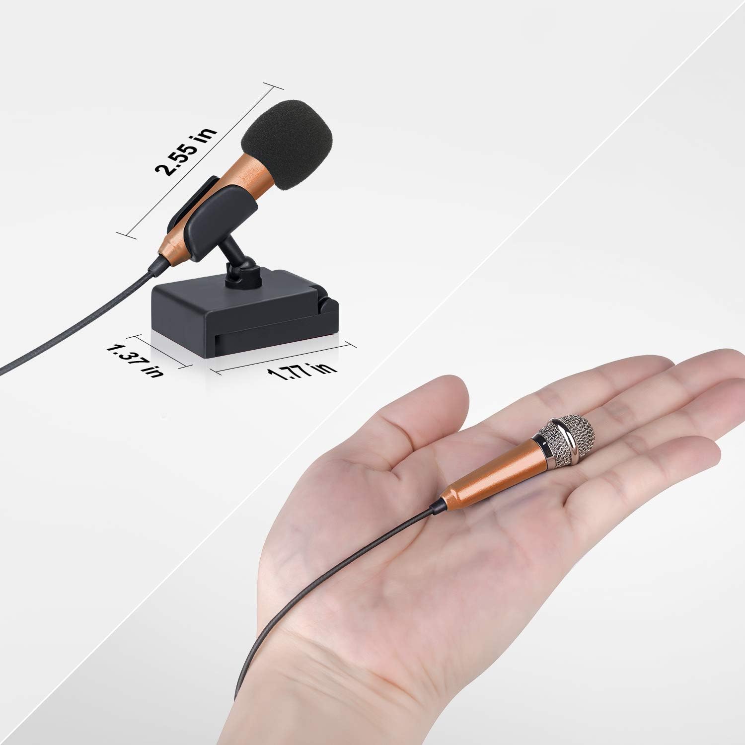 Uniwit Mini Portable Vocal Instrument Microphone for Cell Phone Laptop Notebook Apple iPhone Samsung Android with Holder Clip Gold