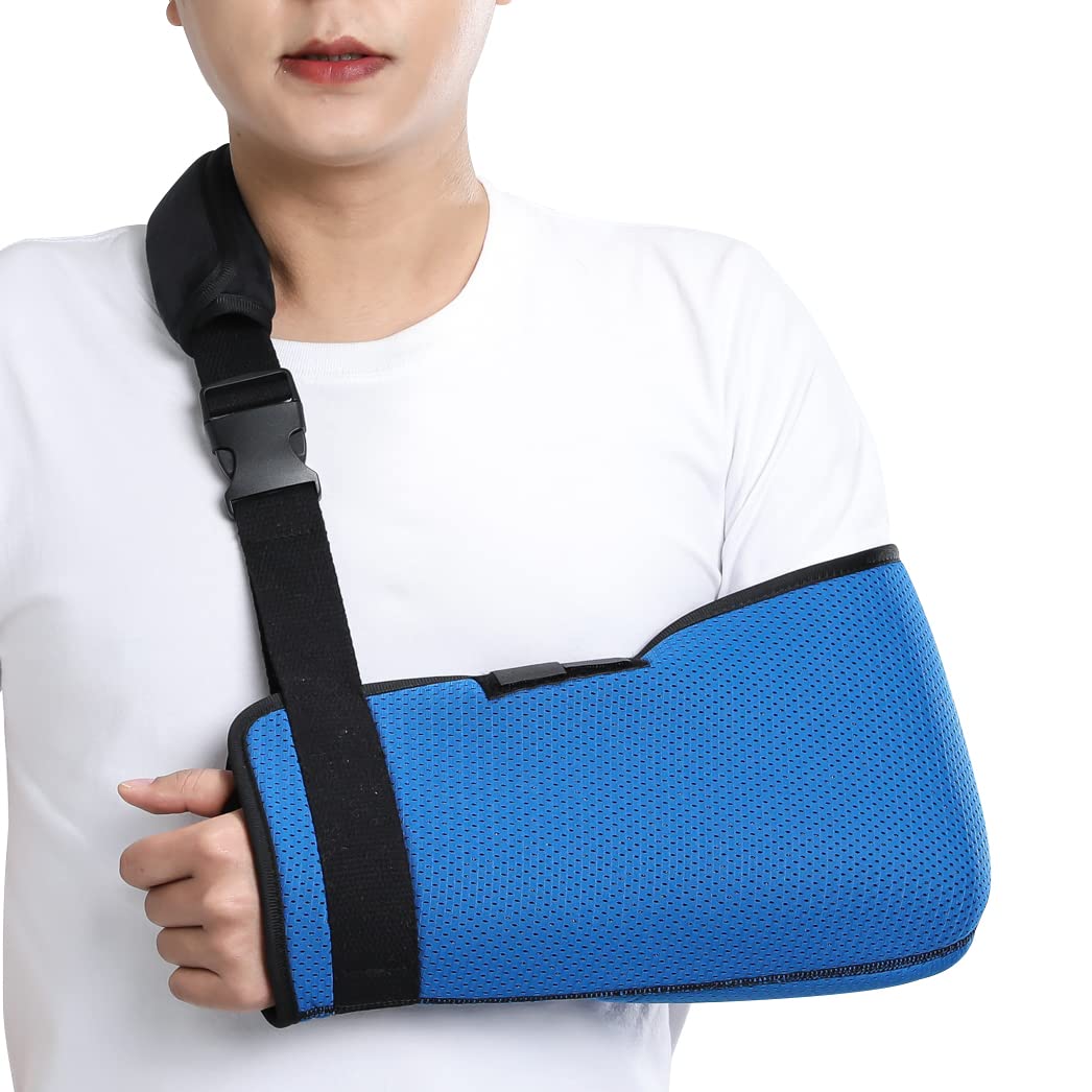 Ledhlth Soft Foam Arm Sling Blue for Shoulder Men Women Arm