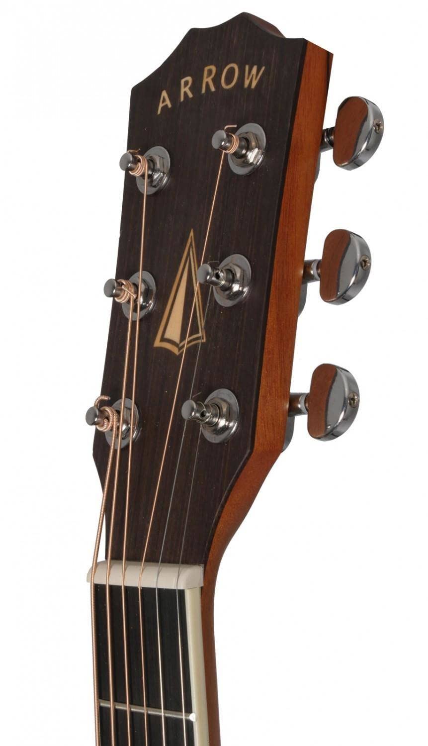 Arrow - Silver KOA Akustikgitarre I Ikonische Dreadnought-Körperform I Koa-Decke I Koa-Boden und -Zargen I Mahagonihals I Perfekter für Ihre Einsteigergitarre