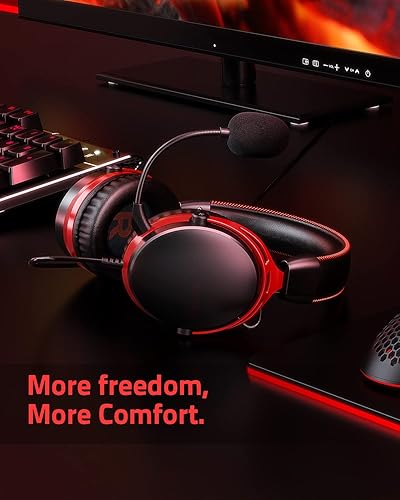 Miniatura 7 de G9400 Gaming Headset for PS4 PS5 PC Xbox One Controller Noise Cancelling Over Ear Headphones with Mic Bass Surround Sound Memory Earmuffs Wired