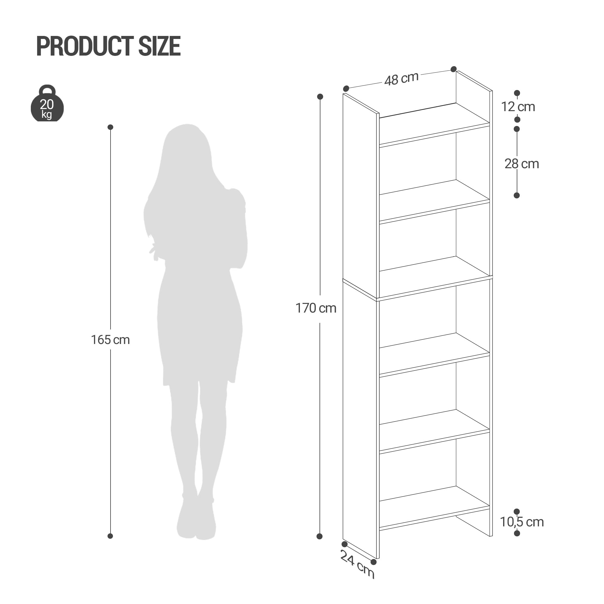 Industriële bijzettafel met 3-laags opbergplanken en stalen frame