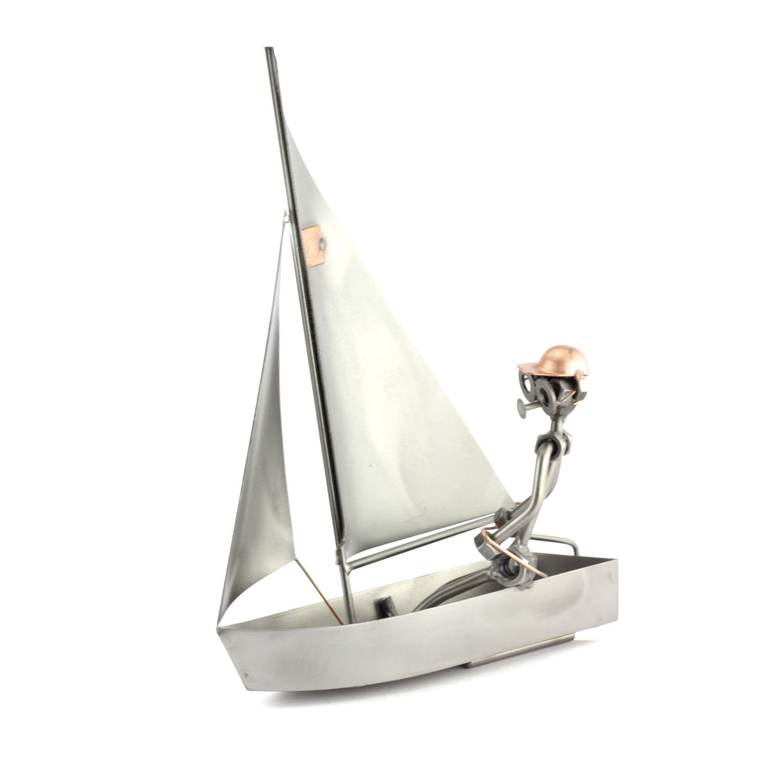 Steelman24 Metallic I Nuts And Bolts Sculpture Sailer I Handmade Ornaments I Made In Germany I I Metal Figurine