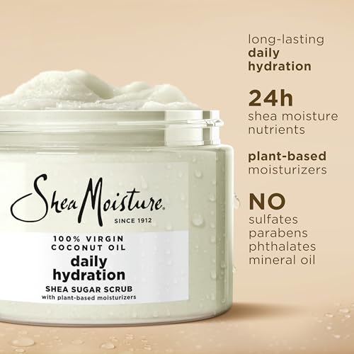 SheaMoisture Shea Sugar Body Scrub For Nourish And Replenish Skin Virgin Coconut Oil Daily Hydrating Body Scrub With 24h Shea Moisture Nutrients 12 oz - Image 4