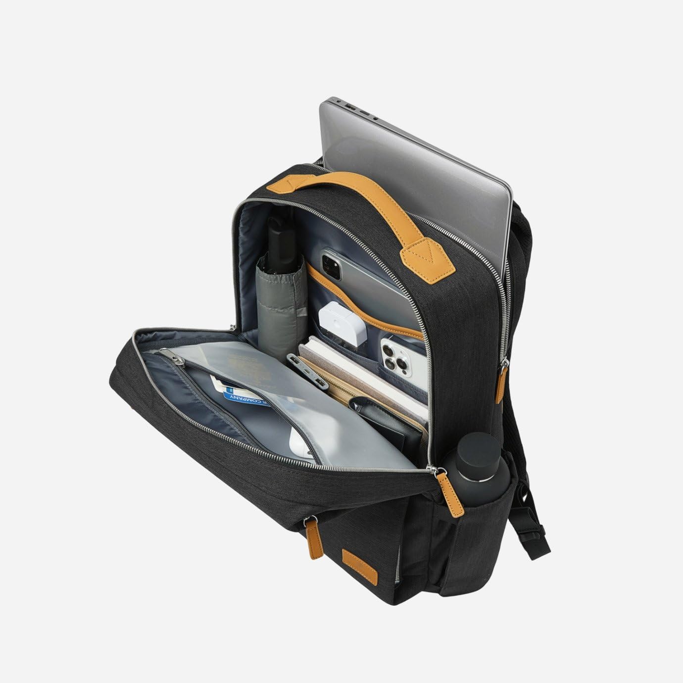 Nordace Siena Pro 15 - Zaino intelligente con ricarica USB, zaino per laptop da 16", zaino quotidiano da 20 l, per viaggi, tutti i giorni o lavoro, Nero-marrone., Normal, Zaini Daypack
