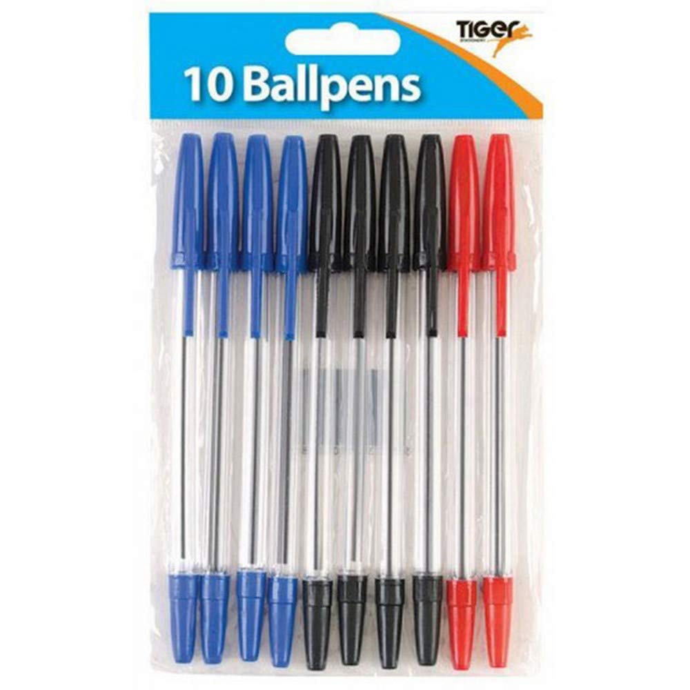 Tiger Gelschreiber, 12 Packungen à 4 Stifte – Schwarz, Blau, Rot, Mit Gummigriff