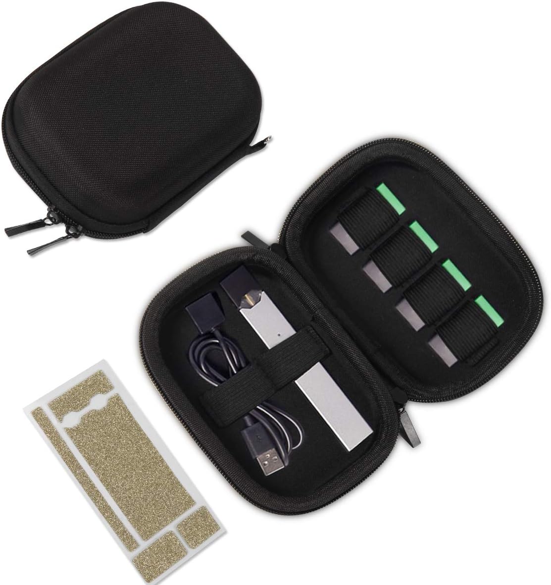 Carrying case for JUUL, Travel Storage Bag with Pods Holder (Case and Sticker ONLY)