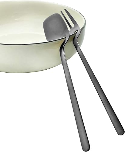 Miniatura 5 de Juego de cubiertos de acero inoxidable 1810 de 24 piezas para 6, color negro mate, incluye tenedores, cuchillos y cucharas de té, apto para