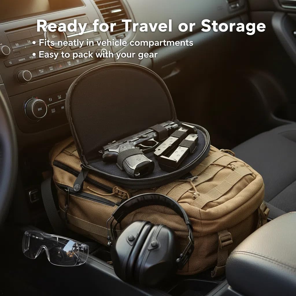 3-Pack Soft Pistol Cases Tactical Handgun Case Pistol Sleeve Gun Pouch with 3 ID Patches for Shooting Hunting Range Storage - Image 7