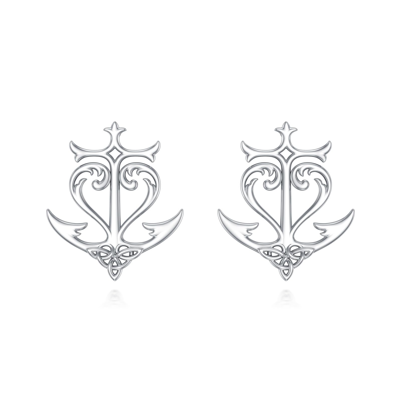 PELOVNY Anchor Earrings 925 Sterling Silver Heart Stud Earrings Hypoallergenic Celtic Knot Jewelry Christmas Birthday Nautical Gifts for Women Mom