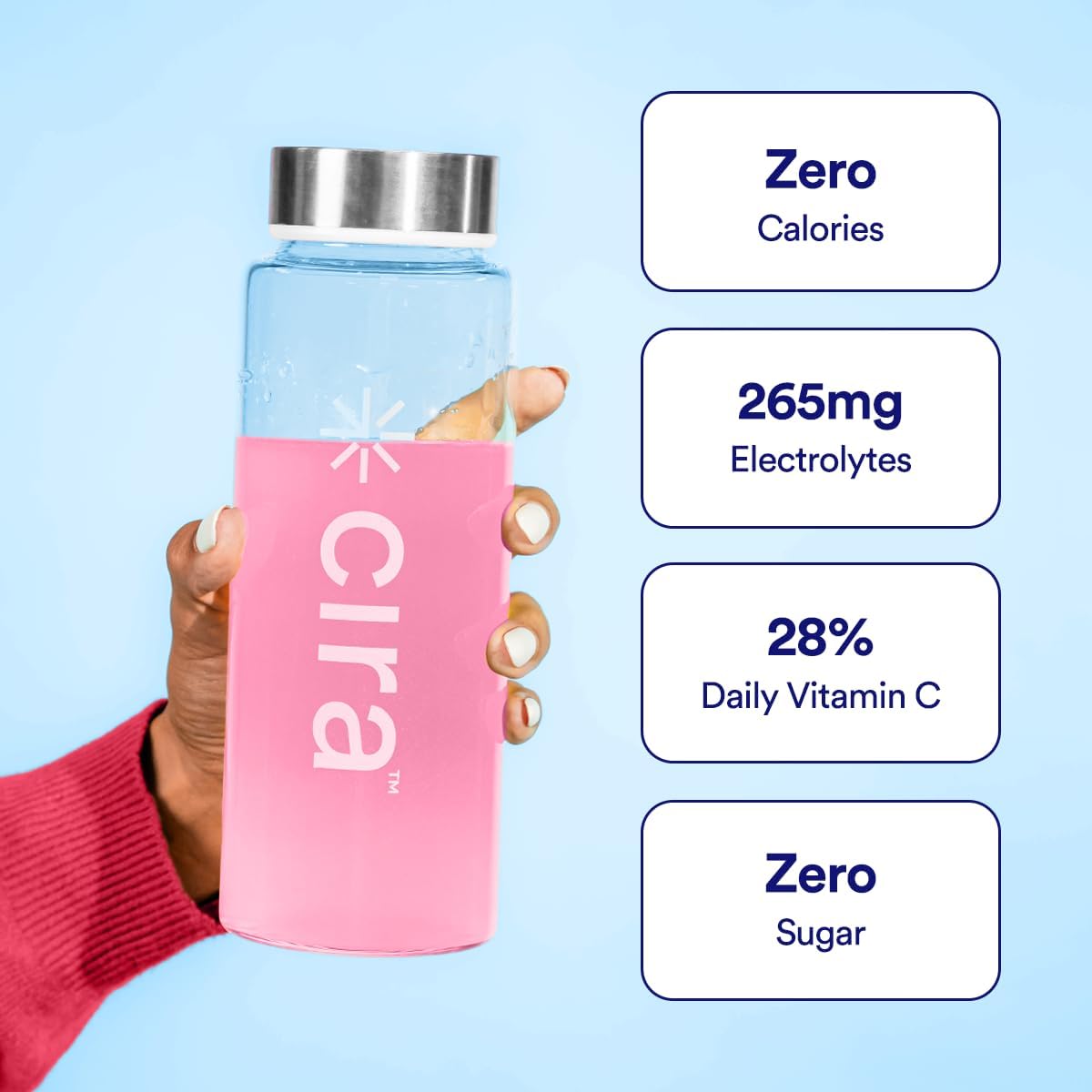 Cira Hydration Powder (45 Servings) - Electrolyte Drink Mix with Himalayan Salt for Dehydration Relief and Recovery - Strawberry Margarita