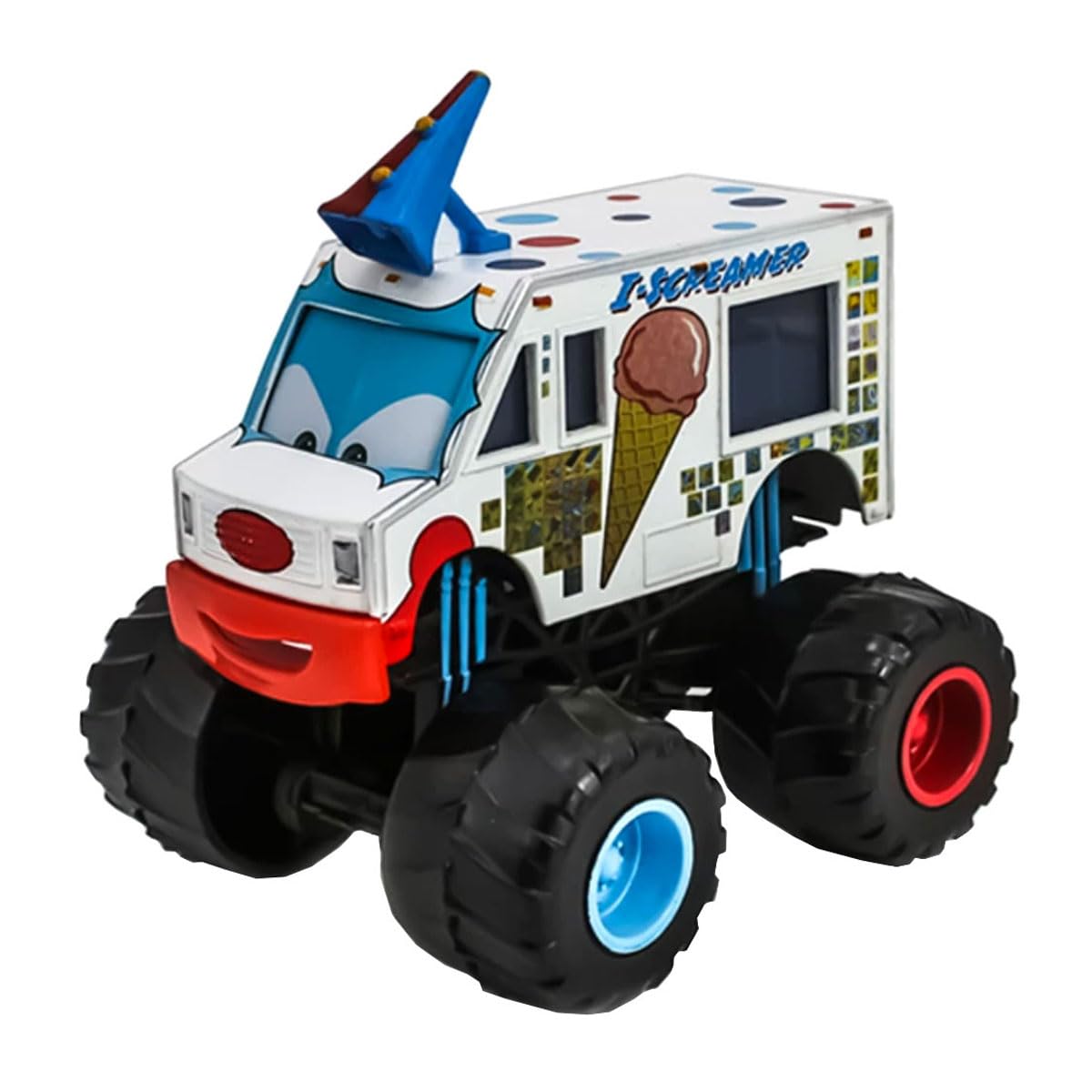 Movies Cars 2 3 Curz Black Storm Jackson McQueen Mater I Screamer Archbishop Giant Wheels Metal Diecast Friction Powered Truck Toy (I Screamer)