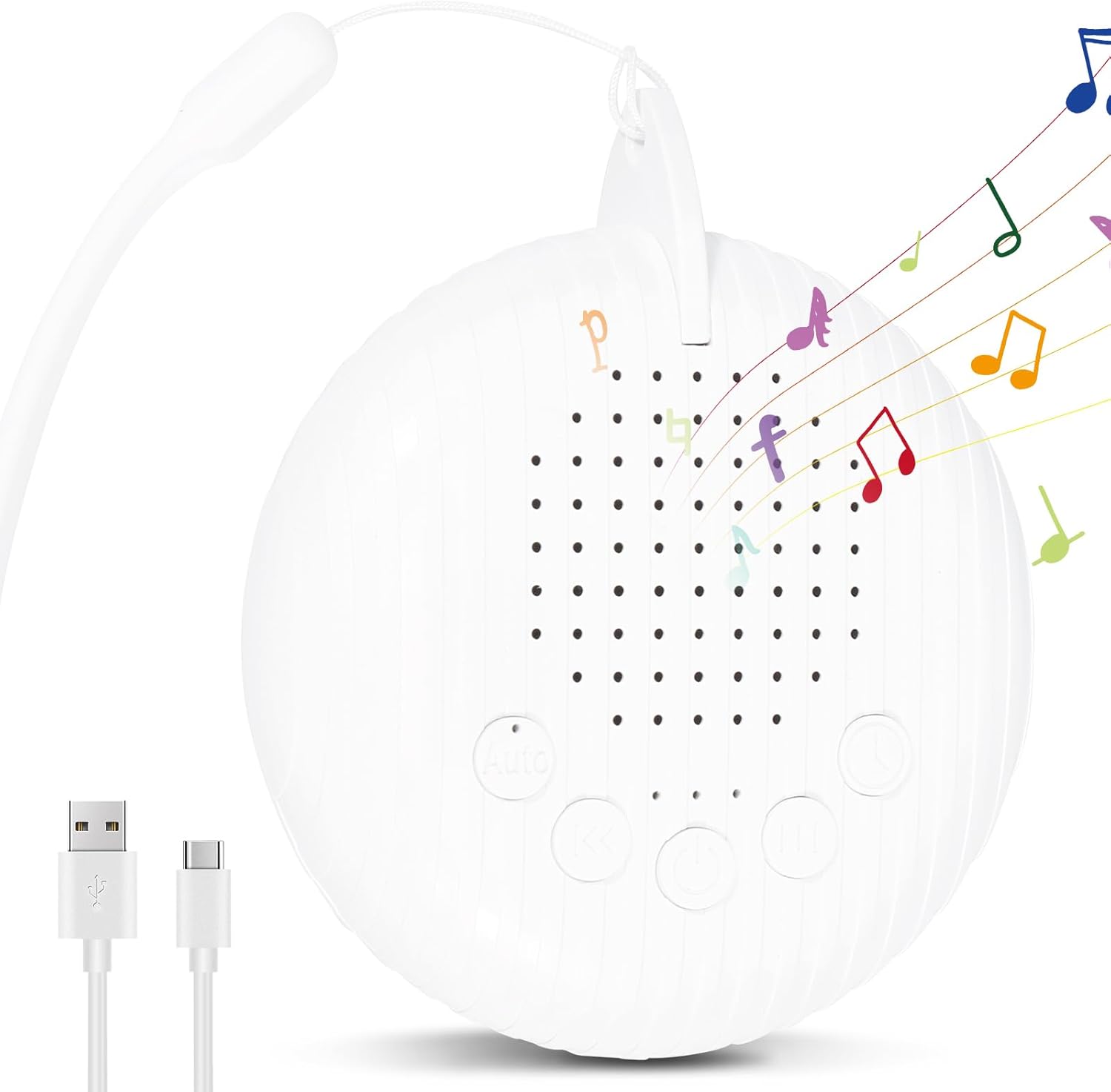 White Noise Machine with 10 Nature Soothing Sounds, Portable Sound