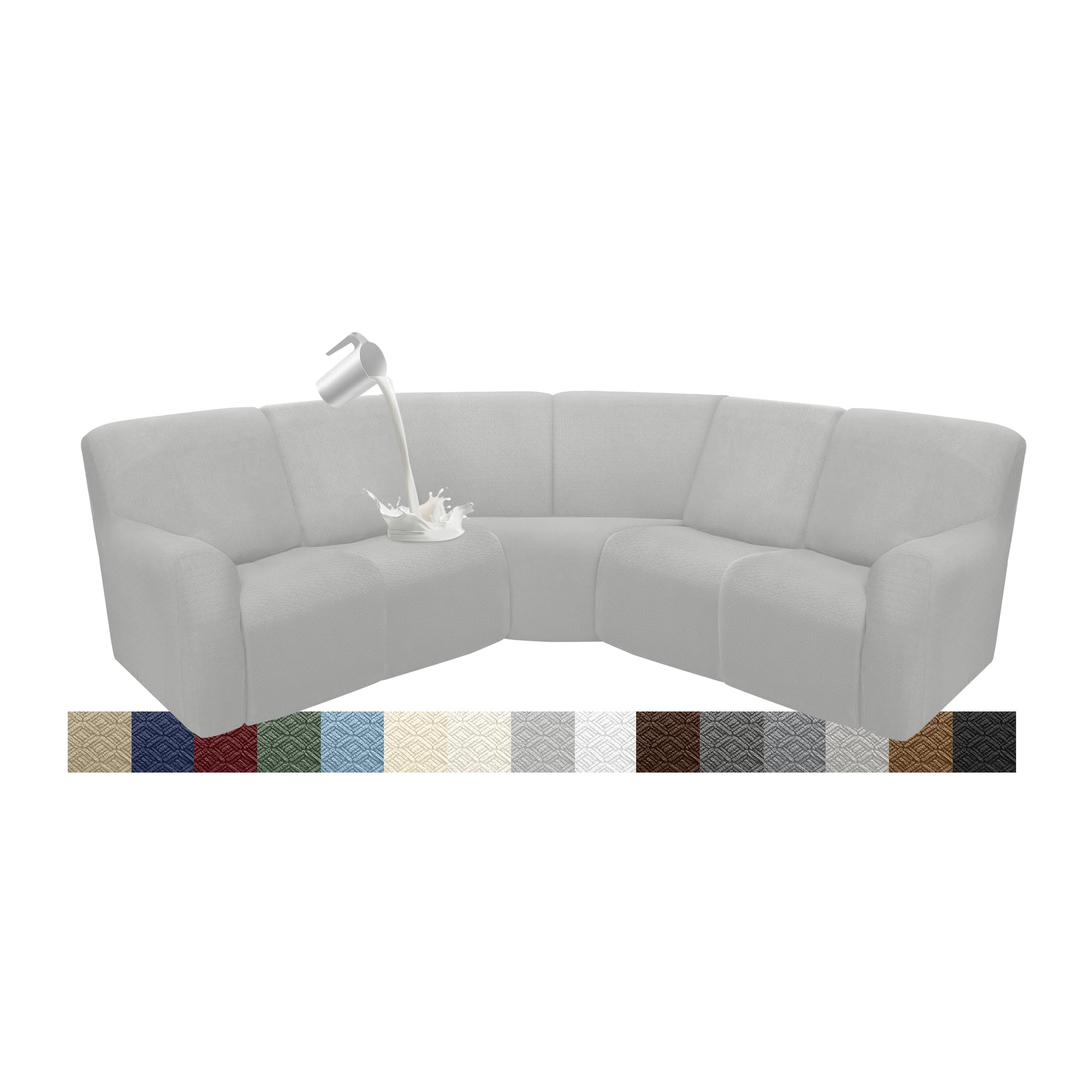 ROFASVCO Waterproof Reclining Sectional Couch Covers Washable L Shaped Couch Cover for Sectionals Recliner Sofa Covers Stretch Corner Recliner