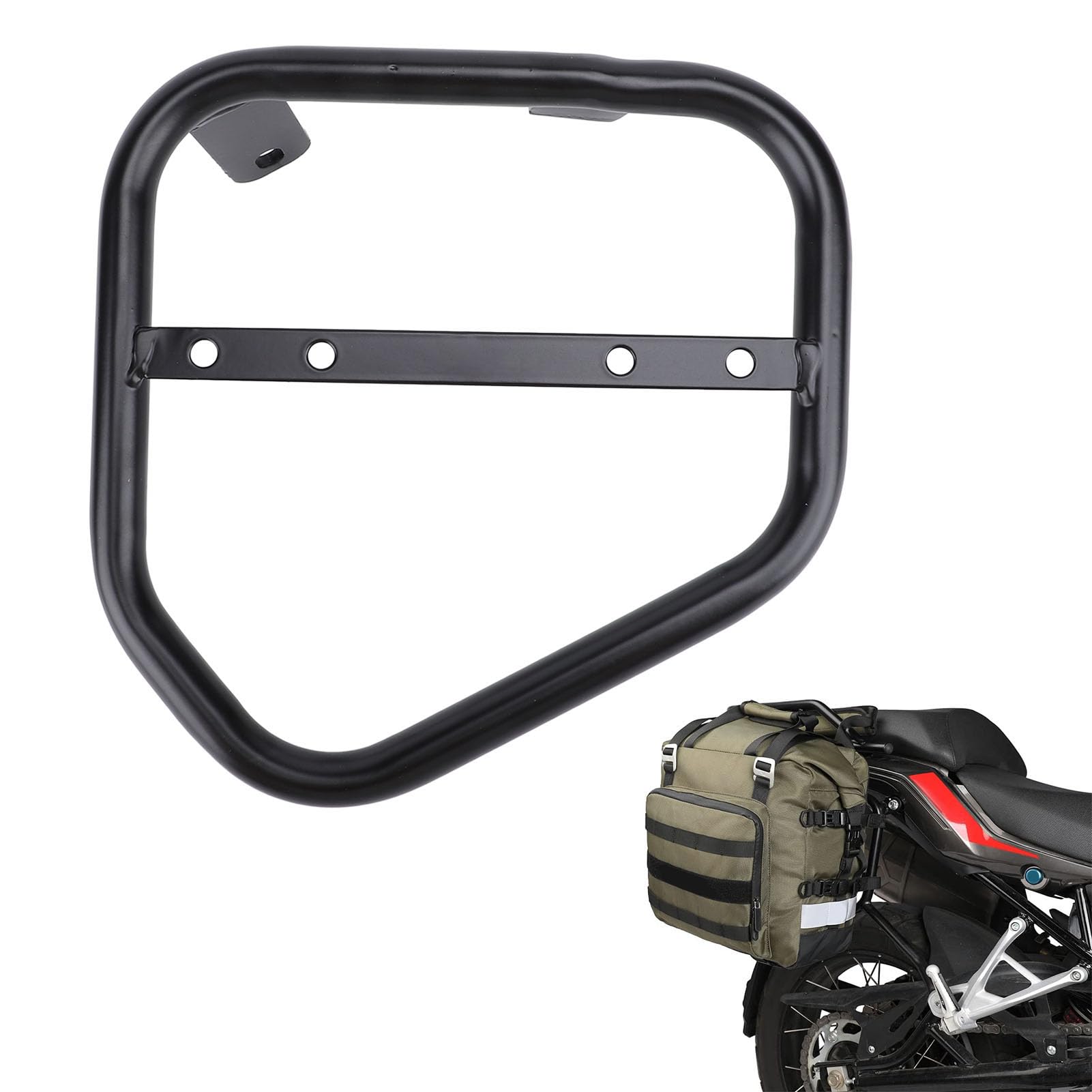 Staffa per Borsa per Bagagliaio Laterale per Moto, Rack di Stoccaggio Extra in Ferro Durevole per Scrambler 400 800 2015-2022 (A sinistra: DS638 BBZJ)