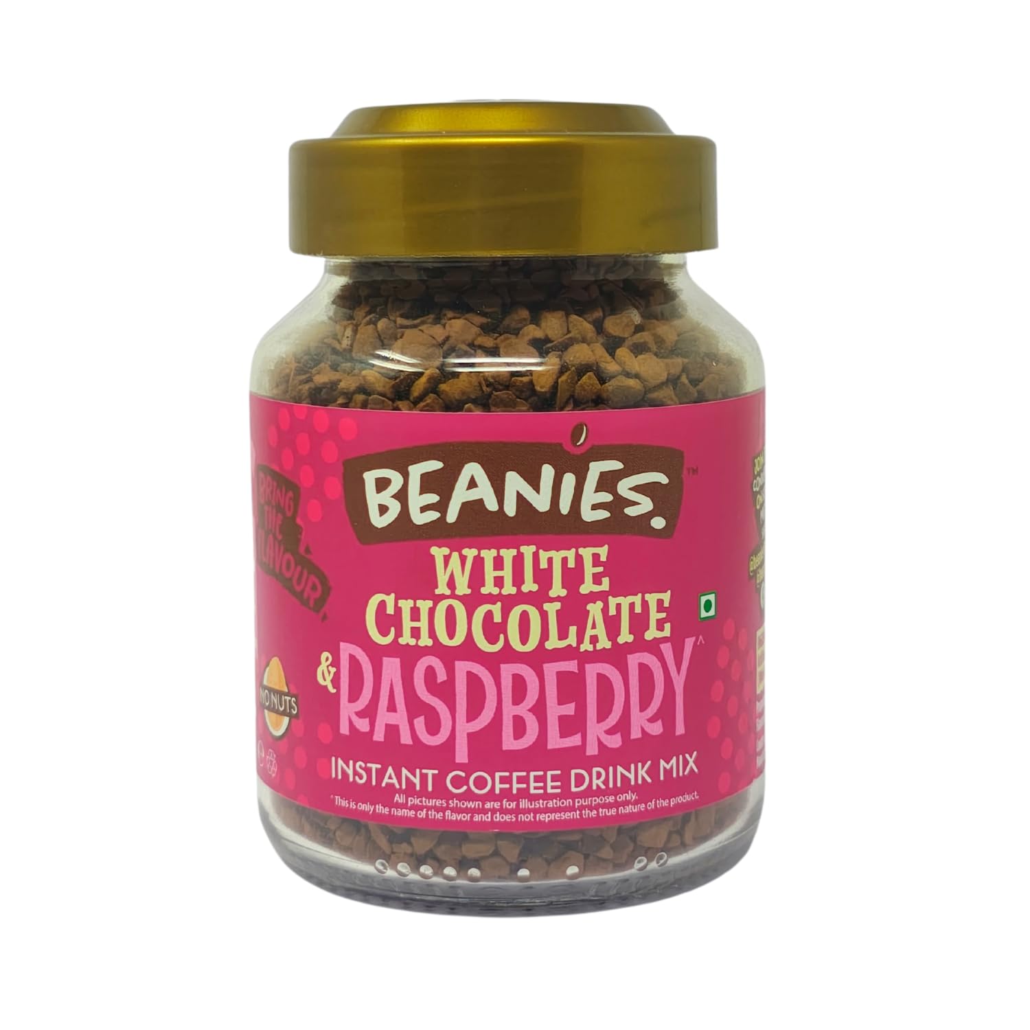Beanies White Chocolate and Raspberry Flavour Instant Coffee, 50g Beanies White Chocolate and Raspberry Flavour Instant Coffee, 50g
