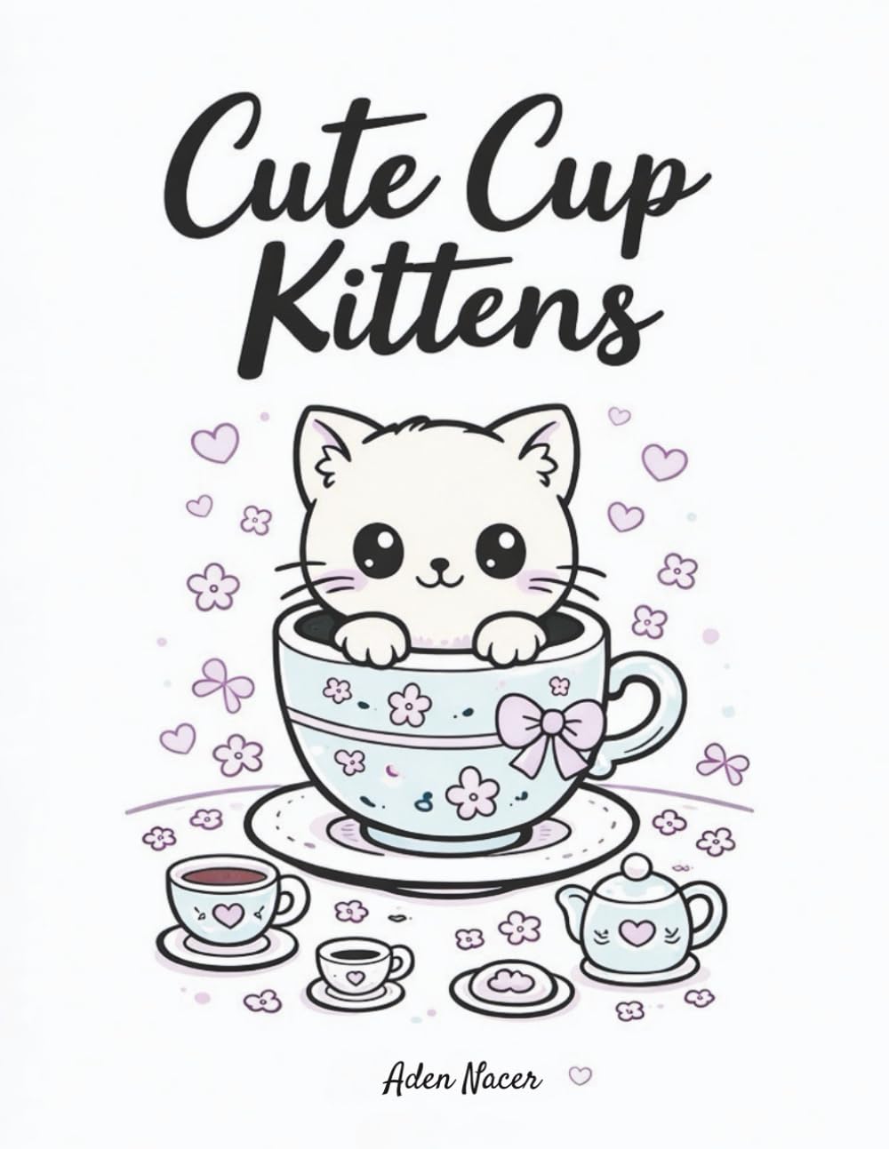 Cute Cup Kittens: Bold & Easy Kawaii Coloring Book for Kids (Cute Cup Kittens Coloring Series)