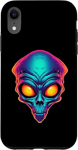 Vista 19 de iPhone 11 Pro Max Scary Alien Face UFO Alien Head Funny Alien Case