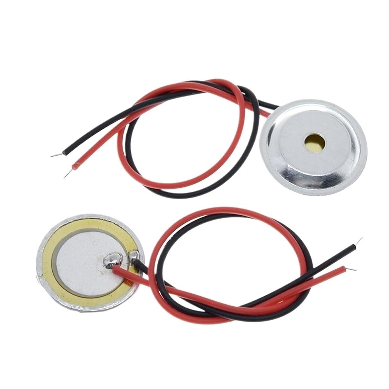 10 Pcs Piezoelectric Piezo Ceramic Wafer Plate Dia 15mm for Buzzer Loudspeaker + Aluminum Shell