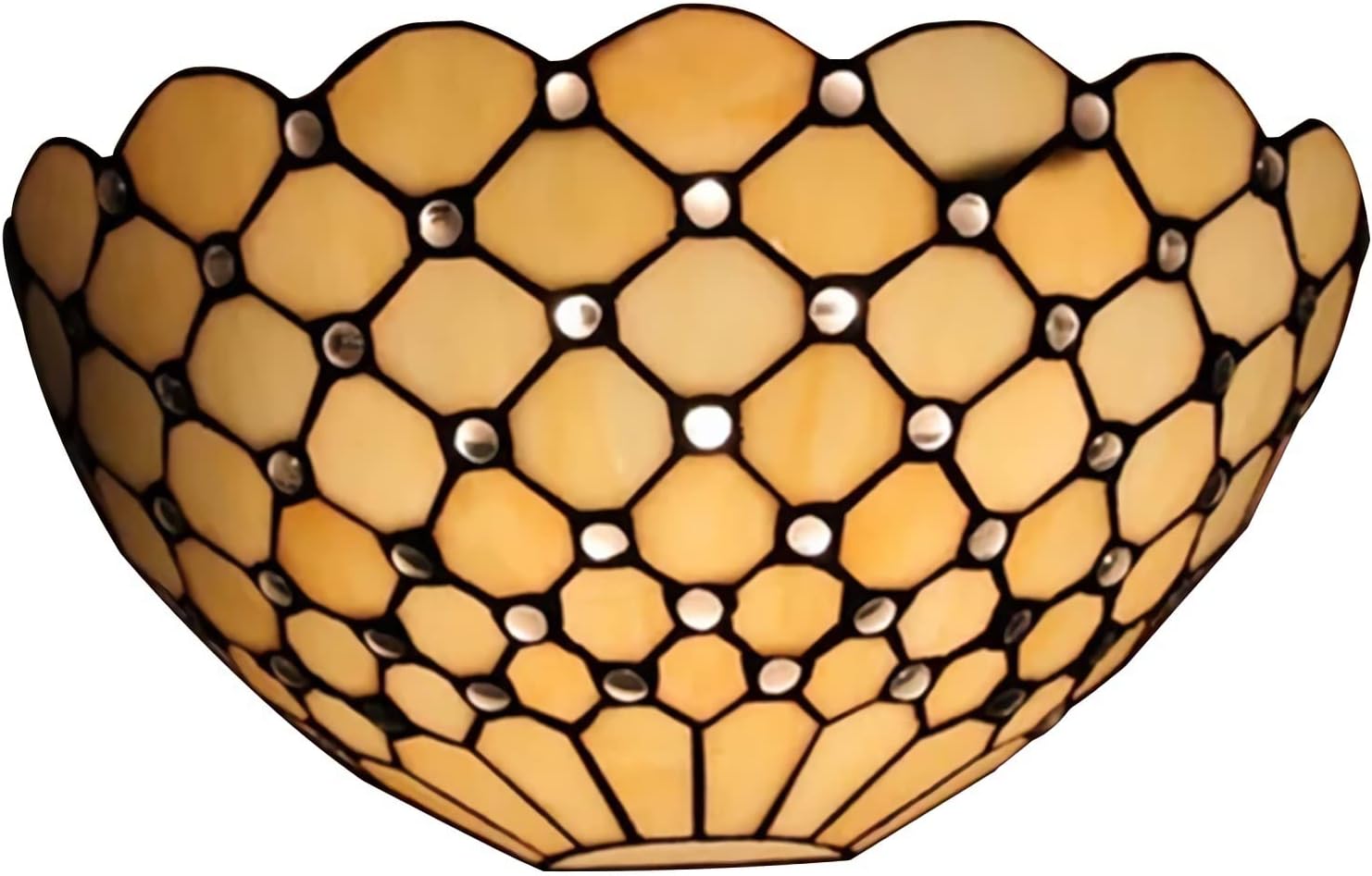 Tiffany Style Wall Sconce, 12" Width Stained Glass Wall Lamp,E26 Bulb, Vintage Night Light for Living Room Bedroom Bathroom Hallway Bedside Lamp, 30X20cm,A