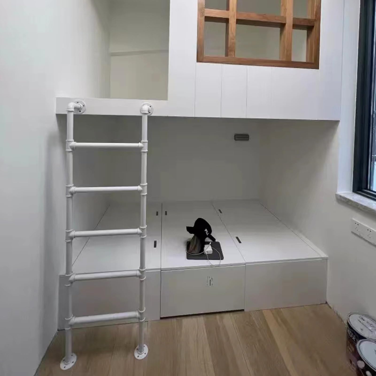Échelle de lit superposé 195 cm pour loft et accès mural intérieur ou extérieur