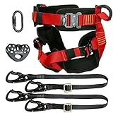Fusion Climb Tactical Edition Kids Commercial Zip Line Kit Harness/Dual Lanyard/Carabiner/Trolley Bundle FTK-K-HLLCT-06, Black, One Size