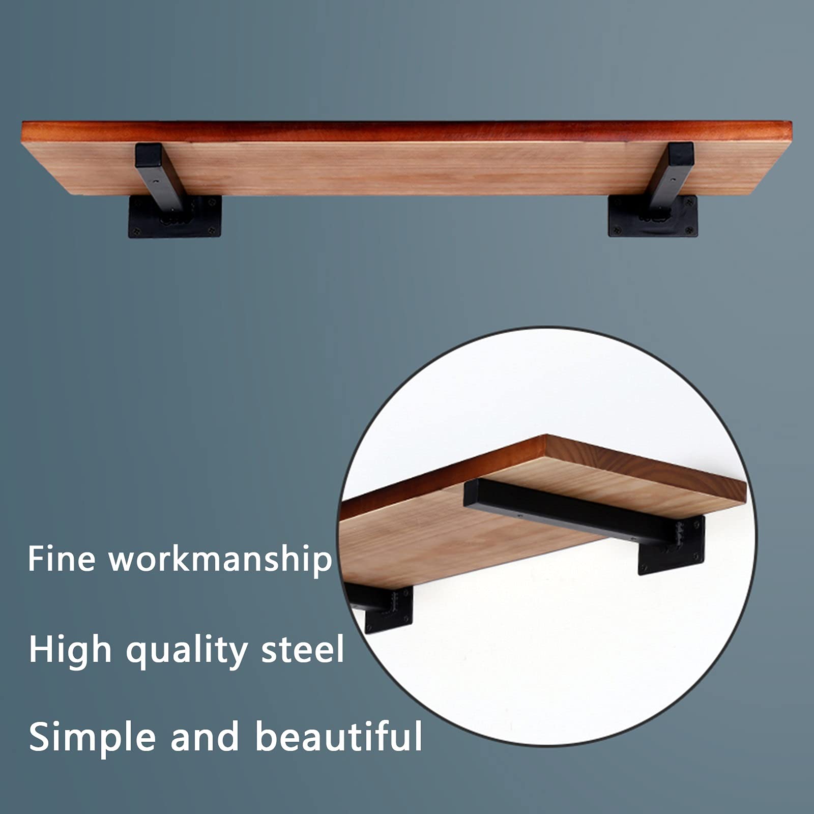 LIGUOYI 4Pcs Wandregalhalterung, Schwerlast-Konsole, Schwimmende Regalhalterung, Stahl Massiv, Für KleiderbügelSchuhregal, Wandmontage, Bodenträger Wandregal Mit Schrauben, Regal-wandhalterung