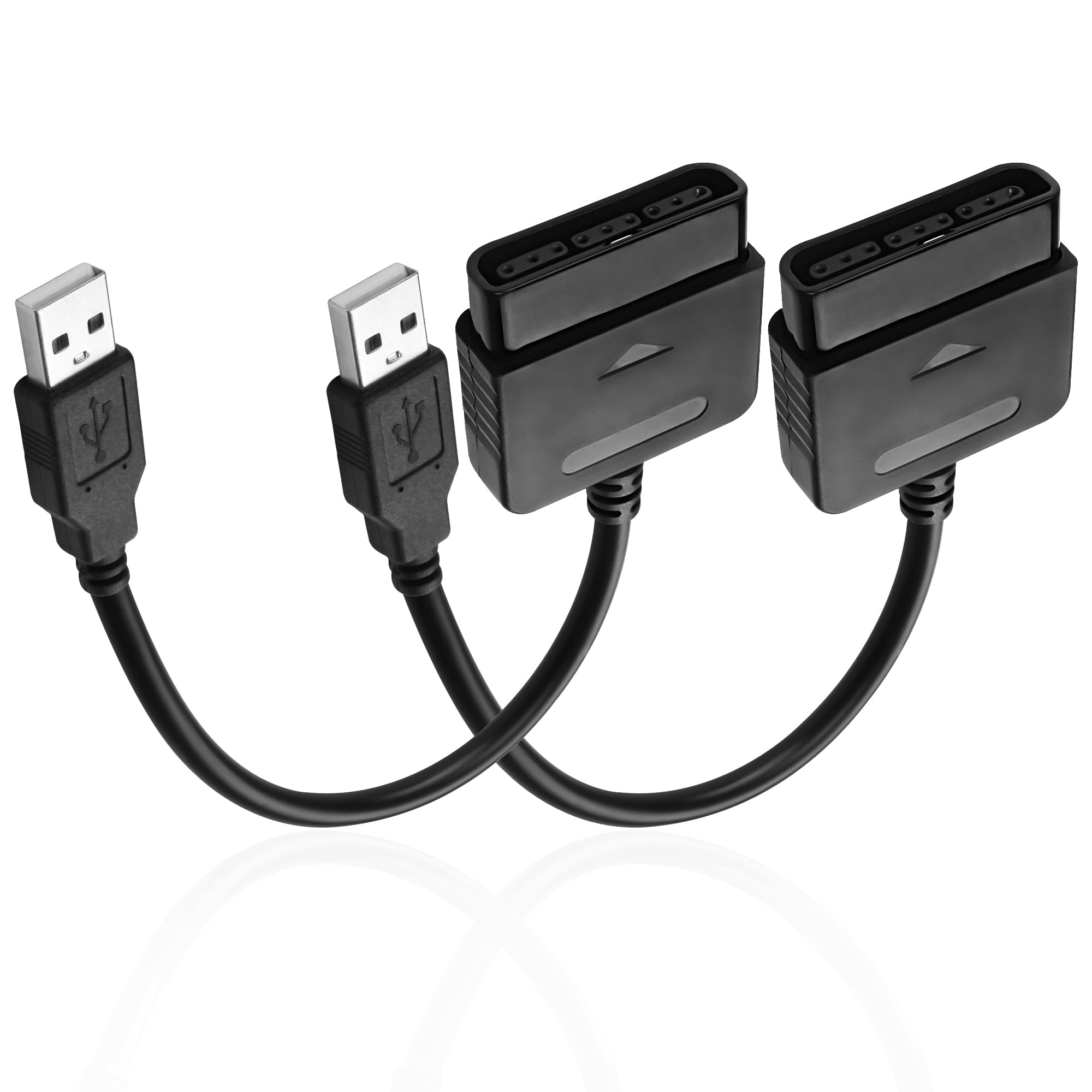MEIRIYFA Controlador PS2 a Adaptador USB Cable Convertidor Compatible con Controlador PS2/PS3 Gamepad a Controlador PS3/PC Paquete de 2, 20 cm