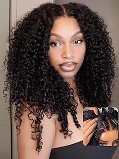 UNICE InvisiBlend Burmese Curly V Part Wig Human Hair With Finger Coil Ends Thin Leave Out Vpart Drawstring Wig No Glue No Price In India