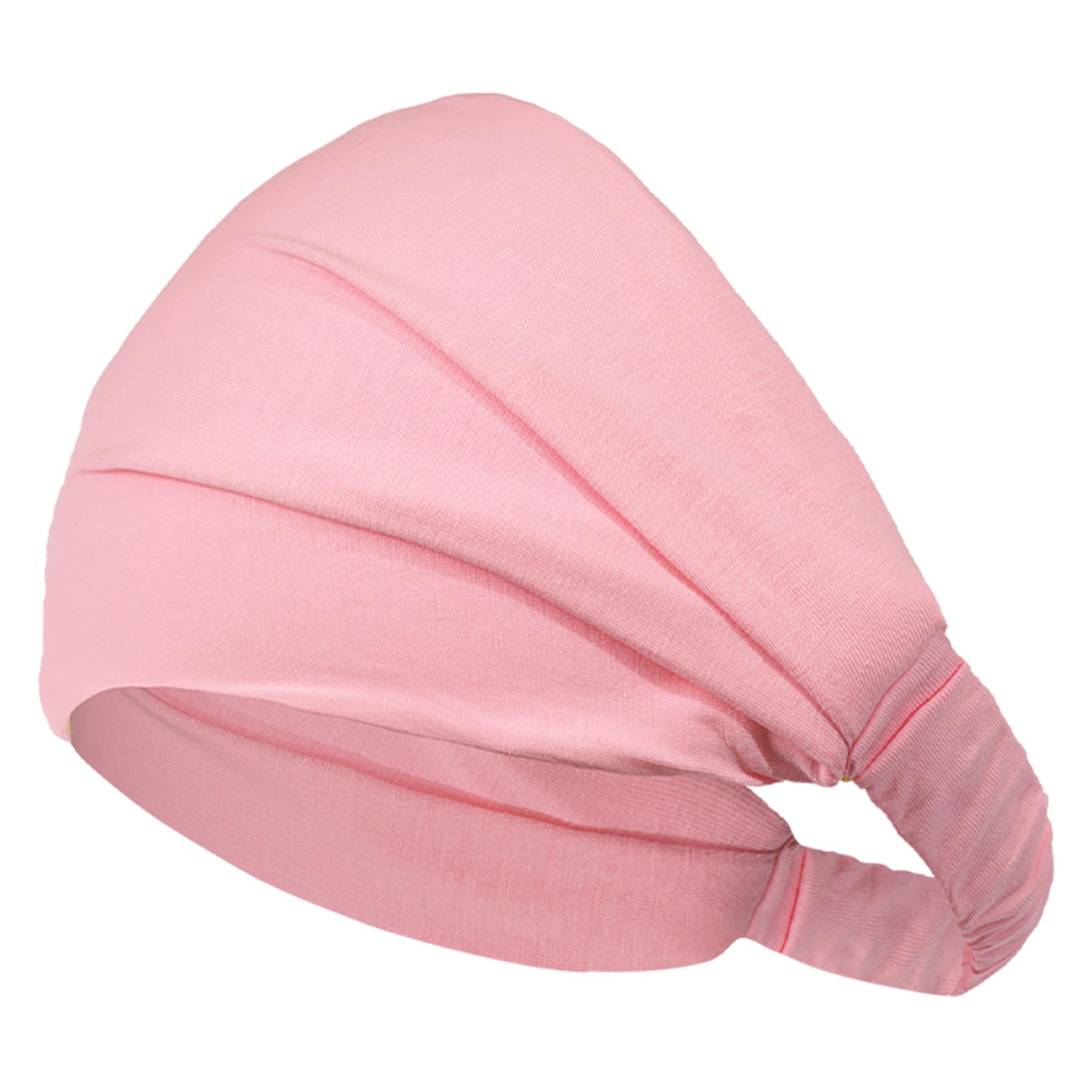 Wide Headbands for Women Men Fashion Head Bands Non Slip Elastic Hair Bands Knoted Turban Sport Sweat Headband for Yoga Running Gym Cotton 17 Colors Pink