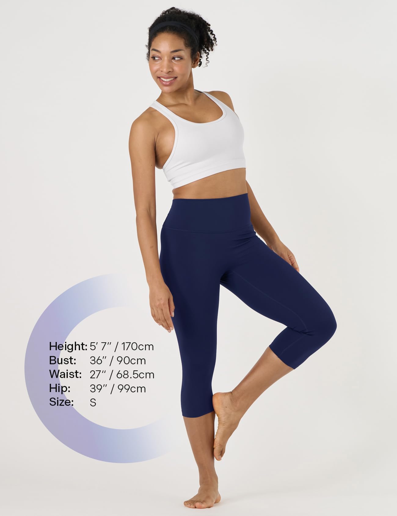 LAPASA Leggings Sportivi Capri Donna 3/4 L02A1/B1 - Pantaloni Yoga Vita Alta Elasticizzati Allenamento Corsa Spinning Palestra Fitness Zumba Push Up