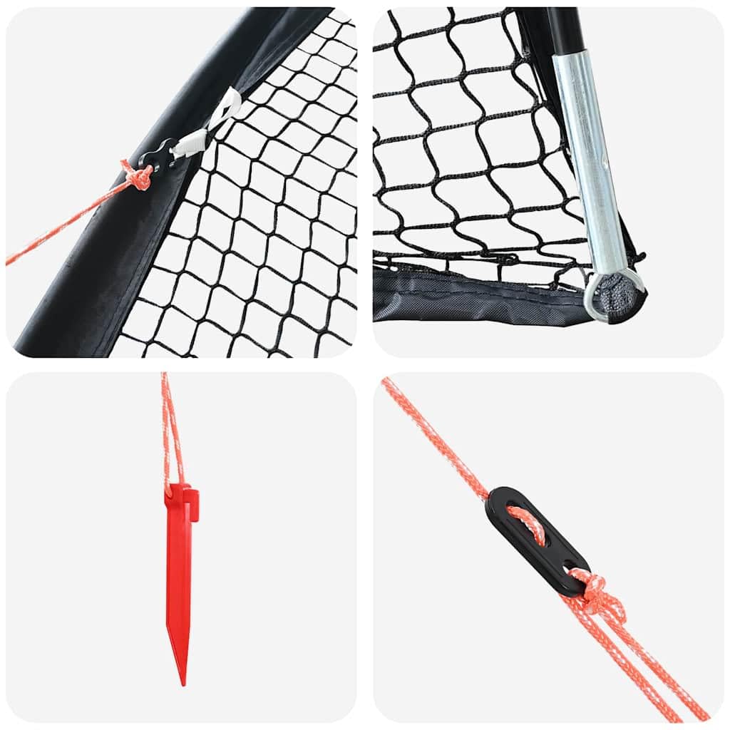 Baseball Softball Käfig 702 x 369,5 x 243,5 cm Polyester Schwarz Robustes Outdoor Trainingszubehör für Teamsport Freizeit und Training für Kinder Erwachsene Anfänger Profis