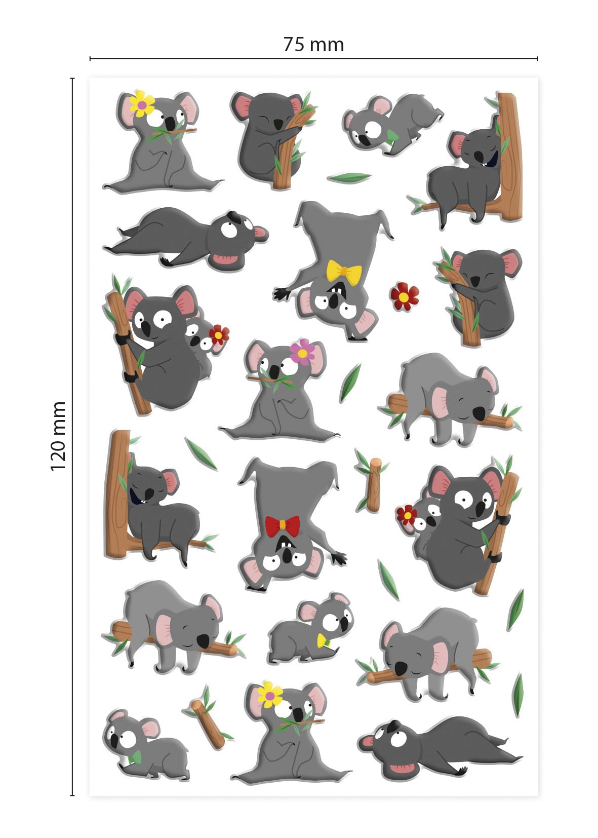 Maildor CY143Cpack, 3D Stickers Cooky, LOT of 10 Sheets 12x8 cm, 200 Stickers, Koalas Theme - Image 2